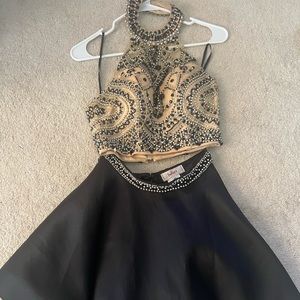 Gorgeous 2 piece Black and Tan homecoming dress!